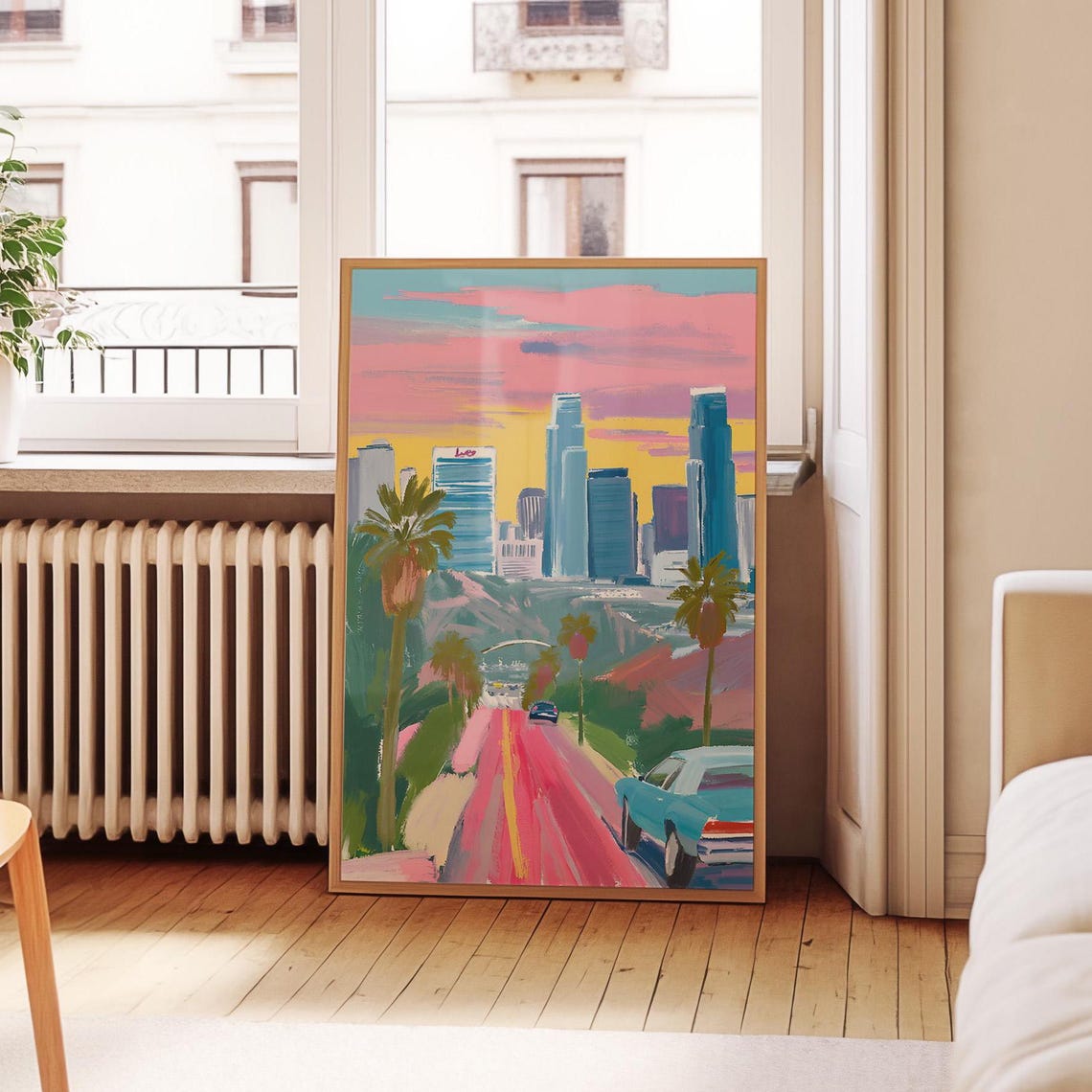 Los Angeles Art Print La Art La Trendy Art Los Angeles Poster Colorful Posters Gs Print Shoppe Los Angeles Painting