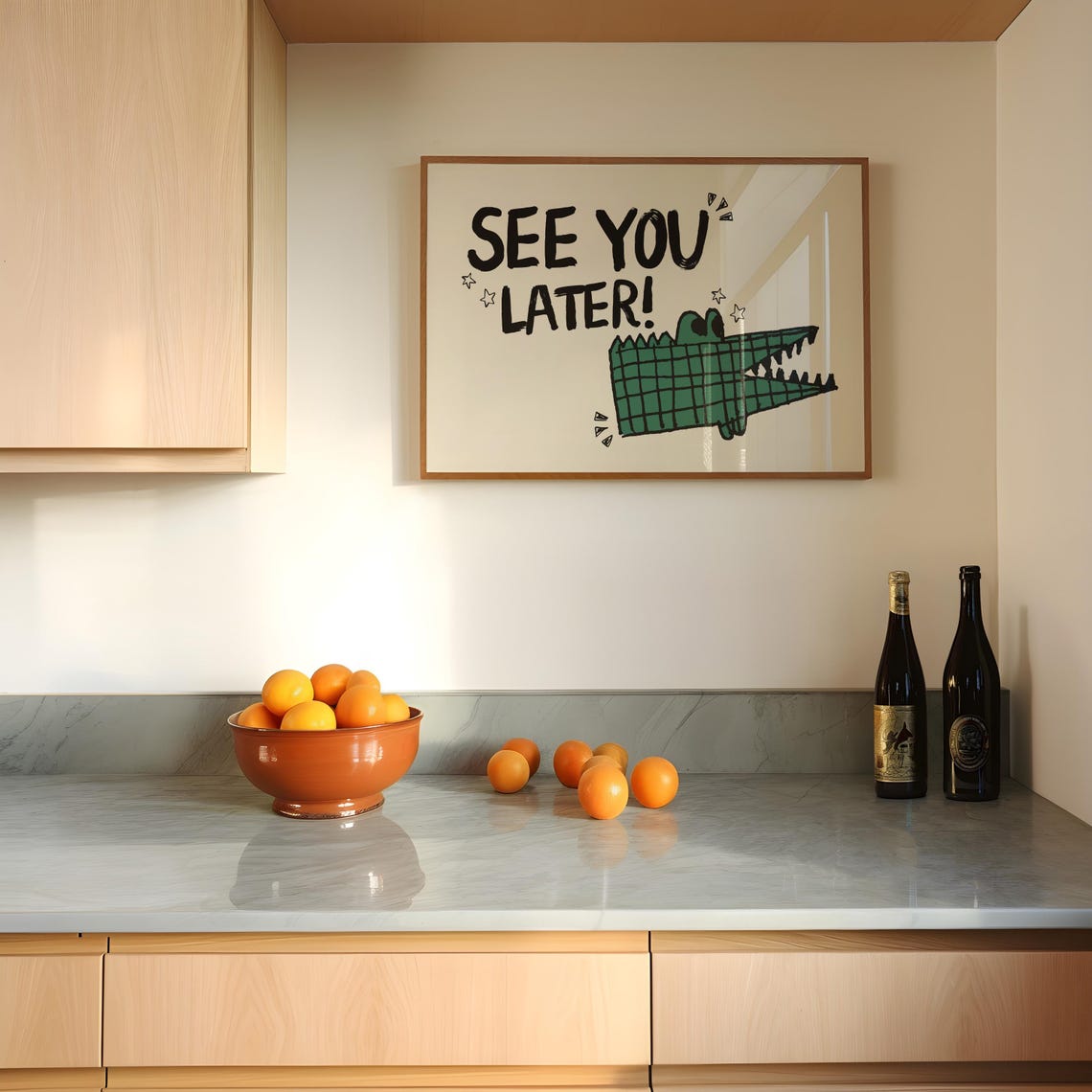 See You Later Funny Green Alligator Cartoon Kids Room Poster - Image 2