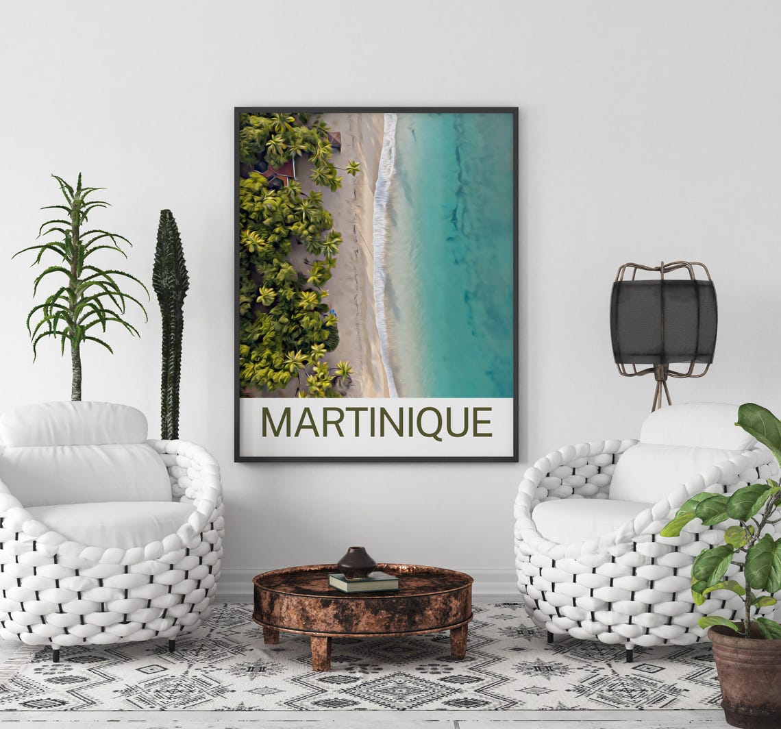 Martinique Martinique Print Martinique Wall Art Martinique Poster Martinique Painting Martinique Martinique Gift Travel Poster Print - Image 2