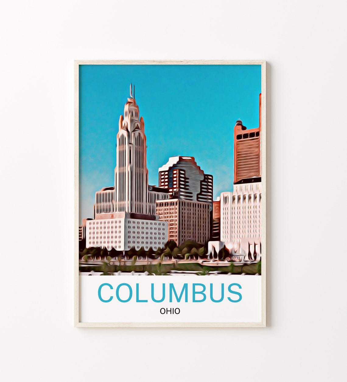Columbus Travel Print Columbus Art Columbus Wall Art Columbus Poster Columbus Souvenir Columbus Travel Columbus Poster Columbus Ohio