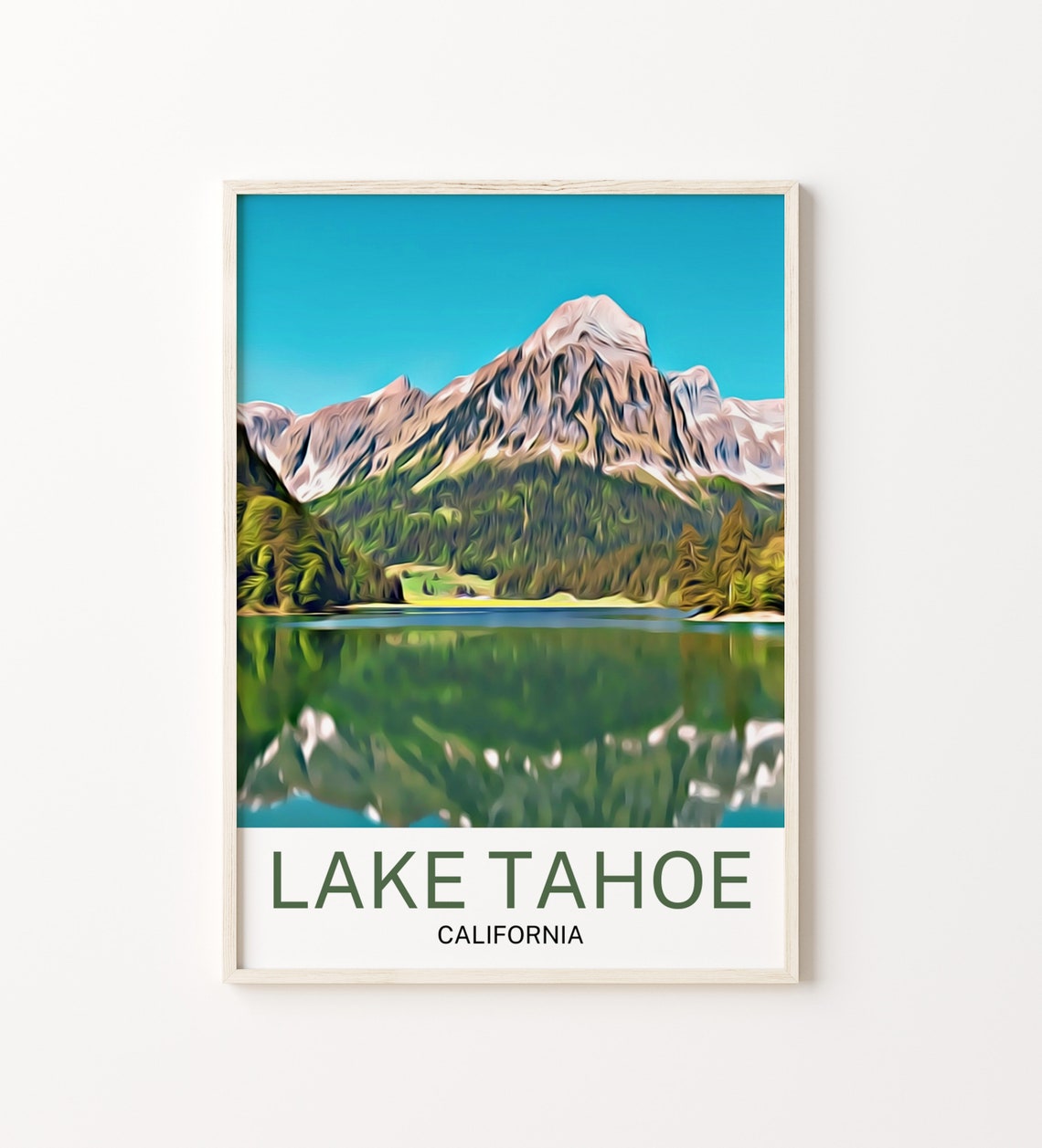 Lake Tahoe Travel Print Lake Tahoe Wall Art Lake Tahoe Poster Lake Tahoe Art Print Lake Tahoe Wall Decor Lake Tahoe Travel