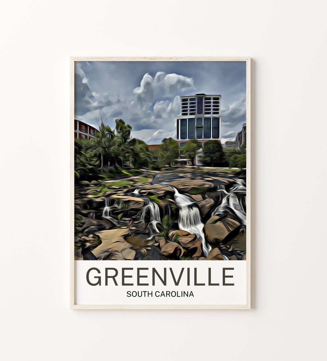 Greenville Travel Print Greenville Wall Art Greenville Poster Greenville Art Print Greenville Wall Decor Greenville Travel Greenville