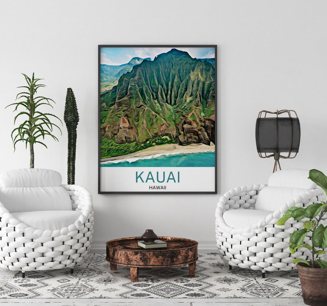 Kauai Travel Print Kauai Wall Art Kauai Poster Kauai Art Print Kauai Wall Decor Kauai Travel Kauai Artwork Kauai Painting Kauai Gift - Image 3