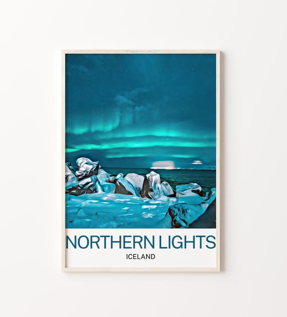 Northern Lights Print Northern Lights Wall Art Print Northern Lights Poster Northern Lights Wall Decor Northern Lights Artwork
