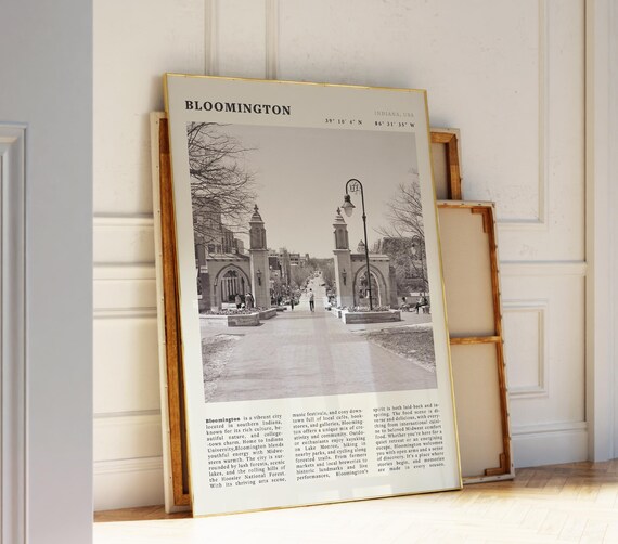 Bloomington Vintage Indiana College Town Poster Print