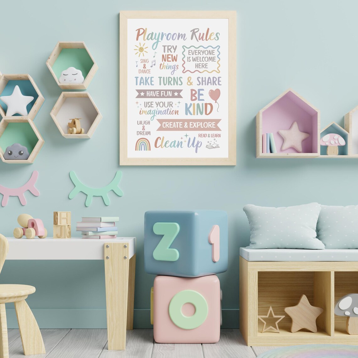 Playroom Rules Sign Print, Neutral Kids Room Decor - Image 4