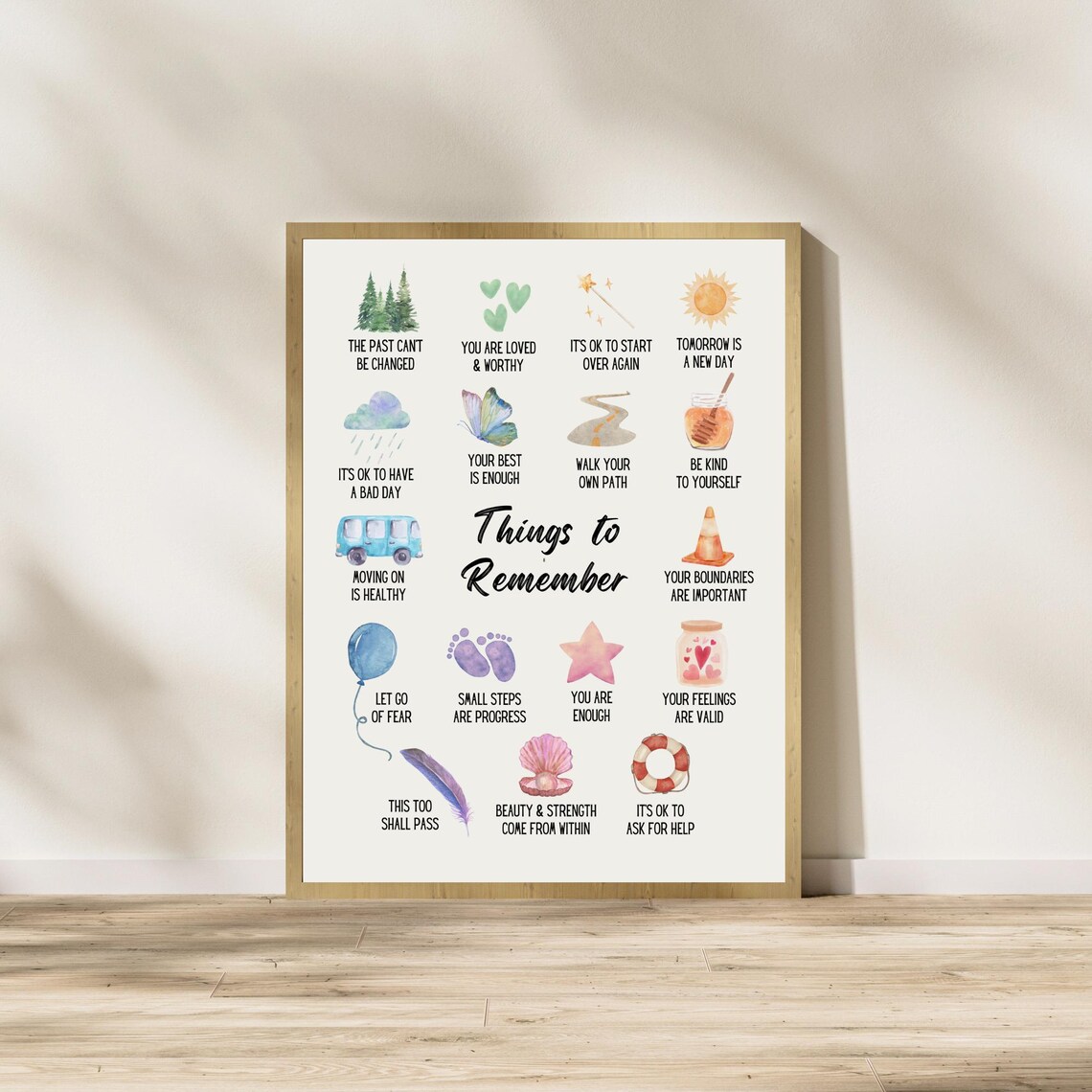 Things To Remember Affirmations, Therapy Office Art Print - Image 6