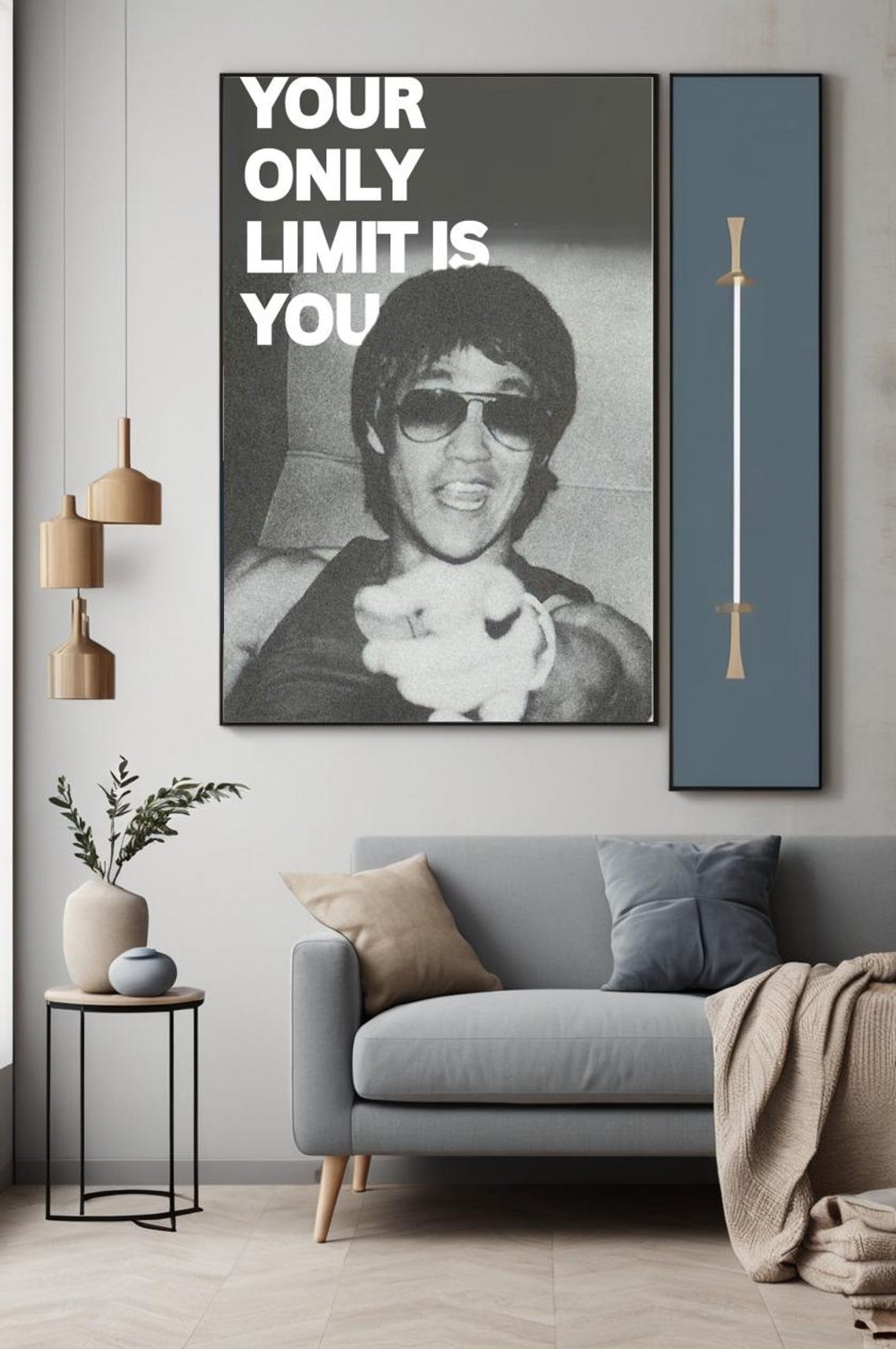 Your Only Limit Is You Bruce Lee Black and White Photo Poster - Image 2