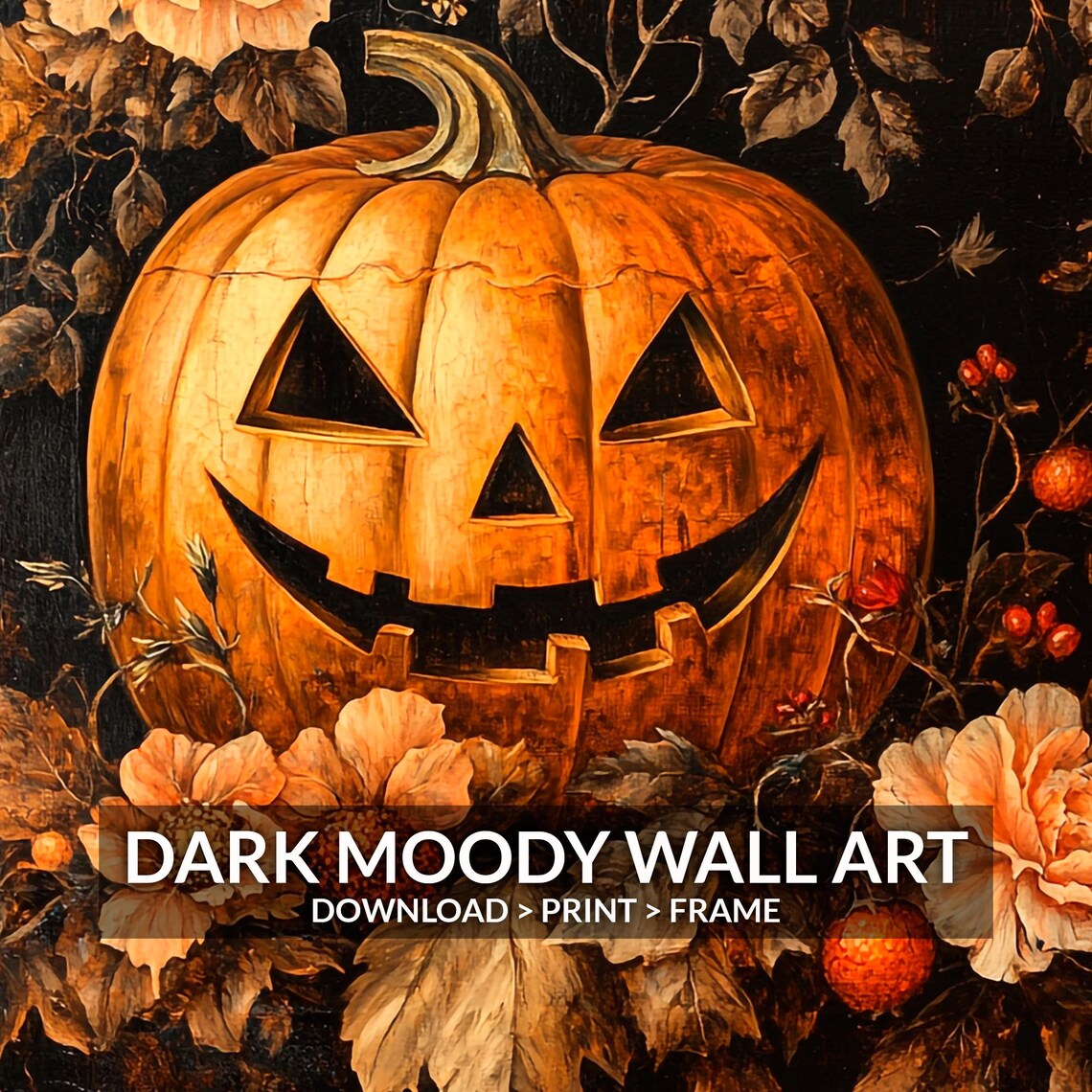 Jack O' Lantern Pumpkin Vintage Halloween Art Print - Image 6