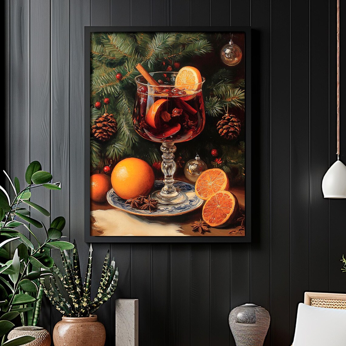 Christmas Mulled Wine Vintage Still Life Kitchen Painting Poster - Image 5