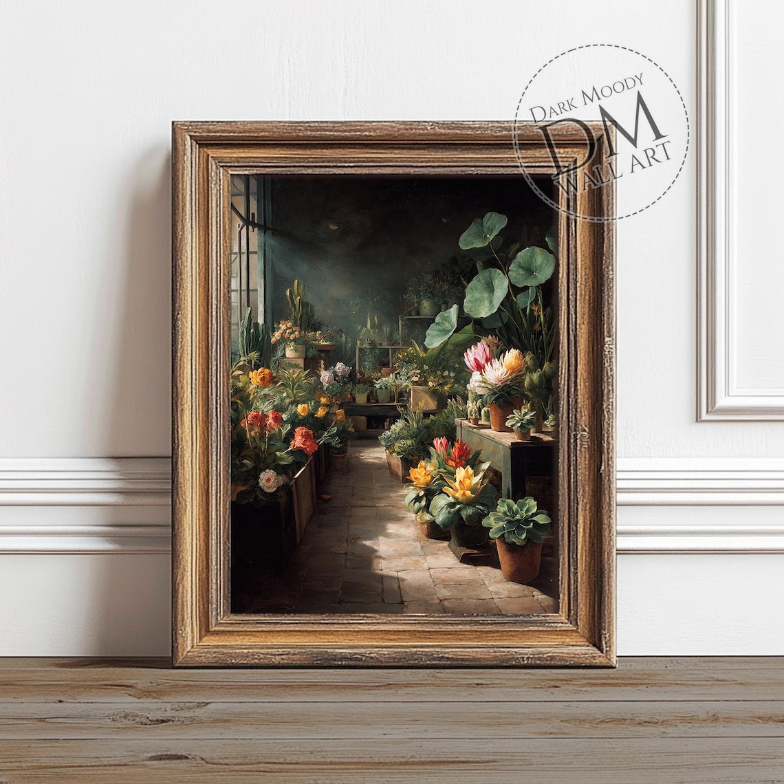Greenhouse Flowers Wall Art Rustic Botanical Garden Plant Print