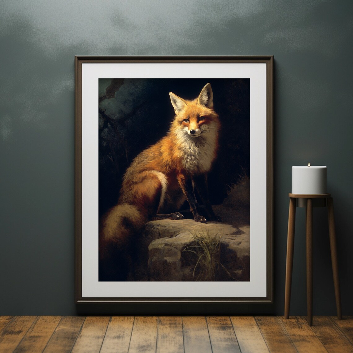 Fox Antique Oil Painting Wall Art Print - Image 6