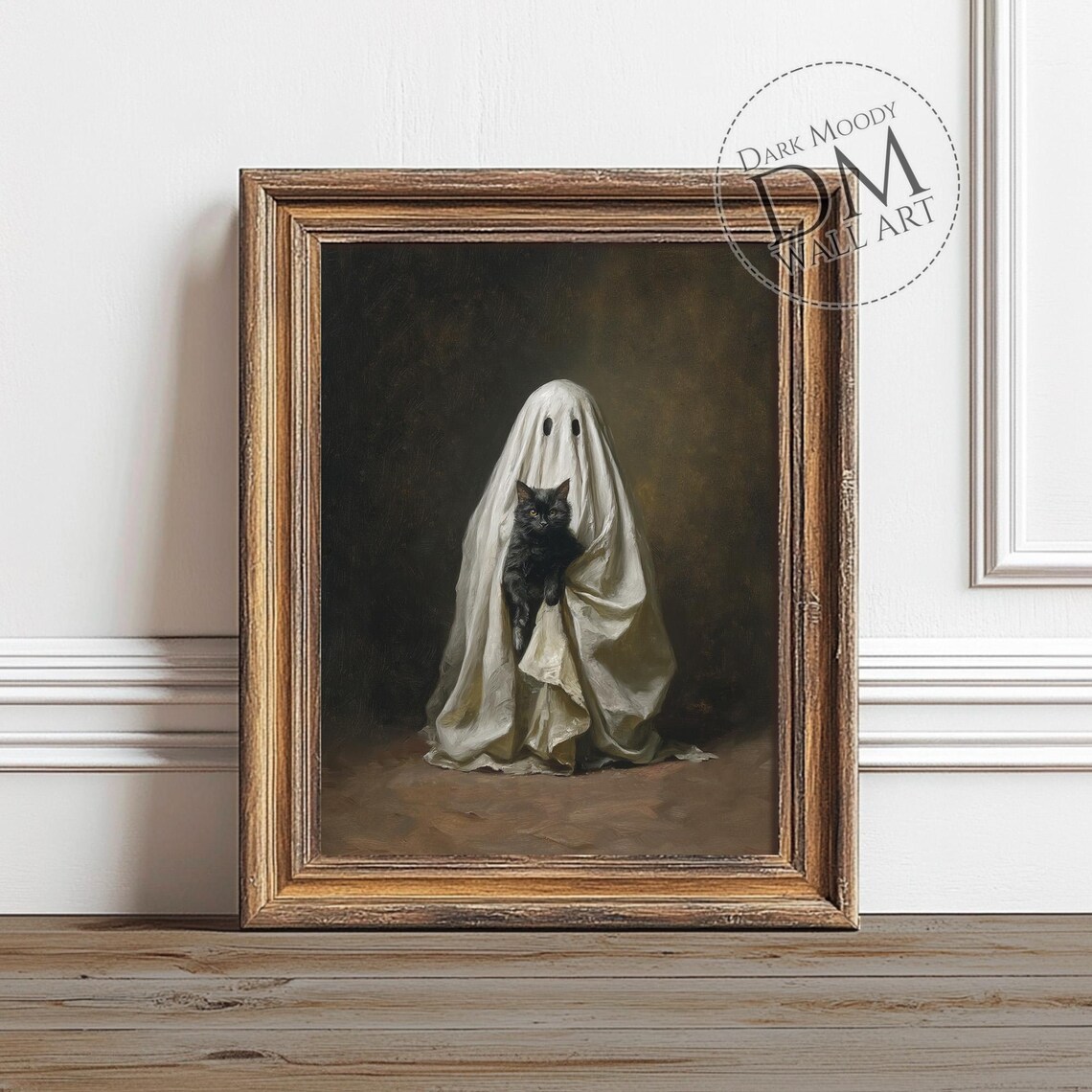 Black Cat Gothic Halloween Spooky Art Print