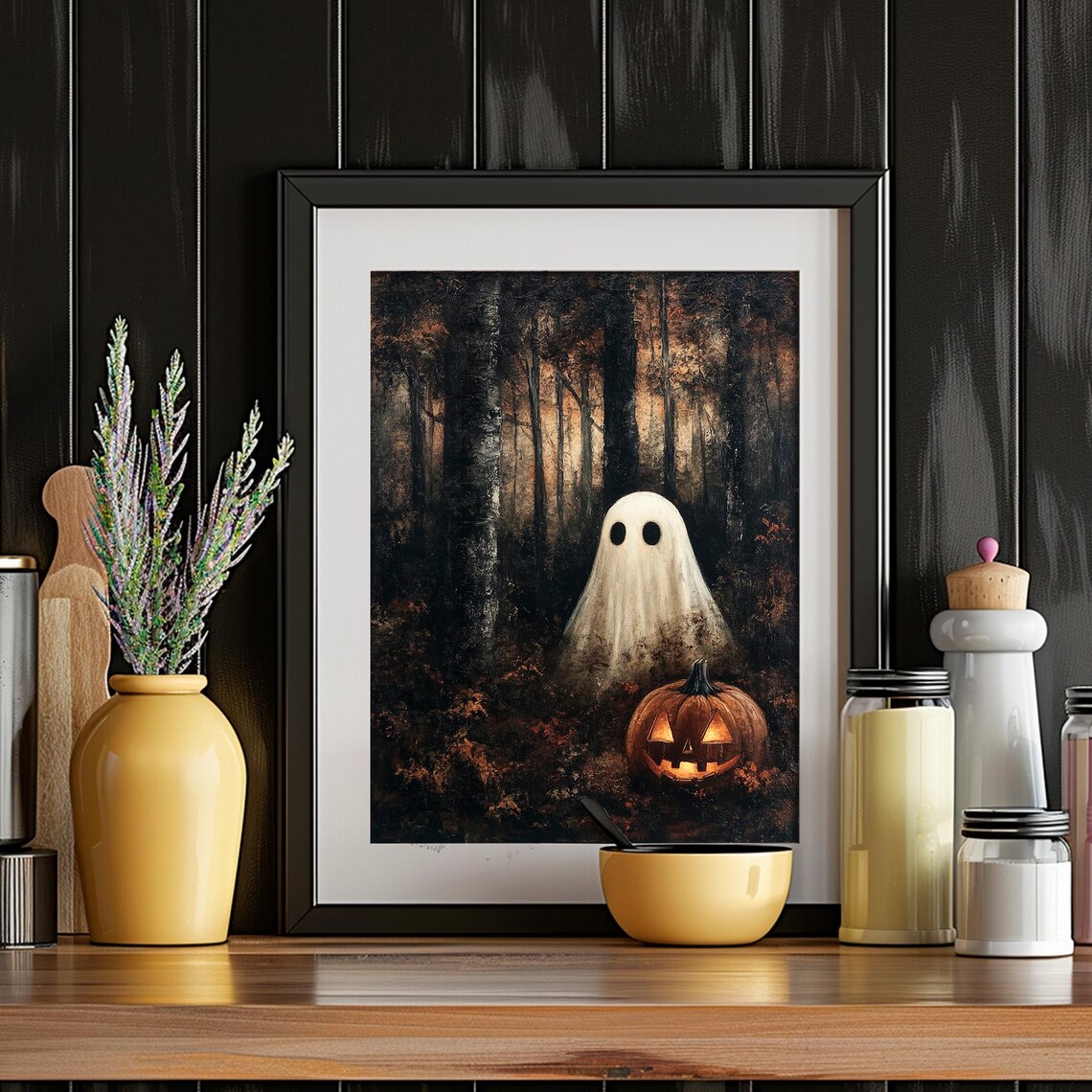Ghost Print Halloween Art Print, Dark Cottagecore - Image 4