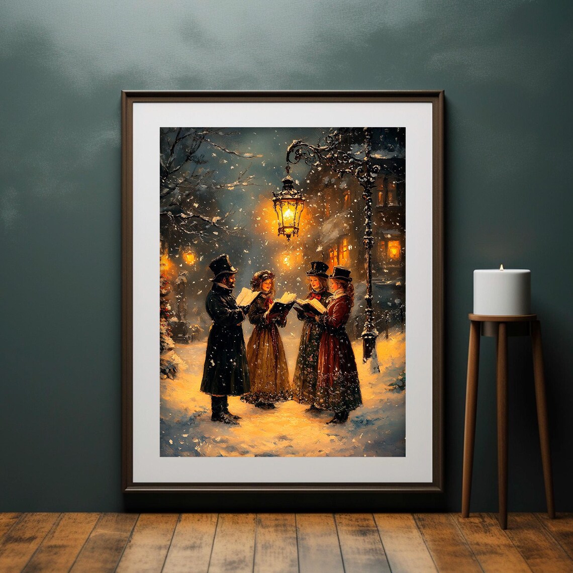 Christmas Carolers, Vintage Victorian Winter Print - Image 2