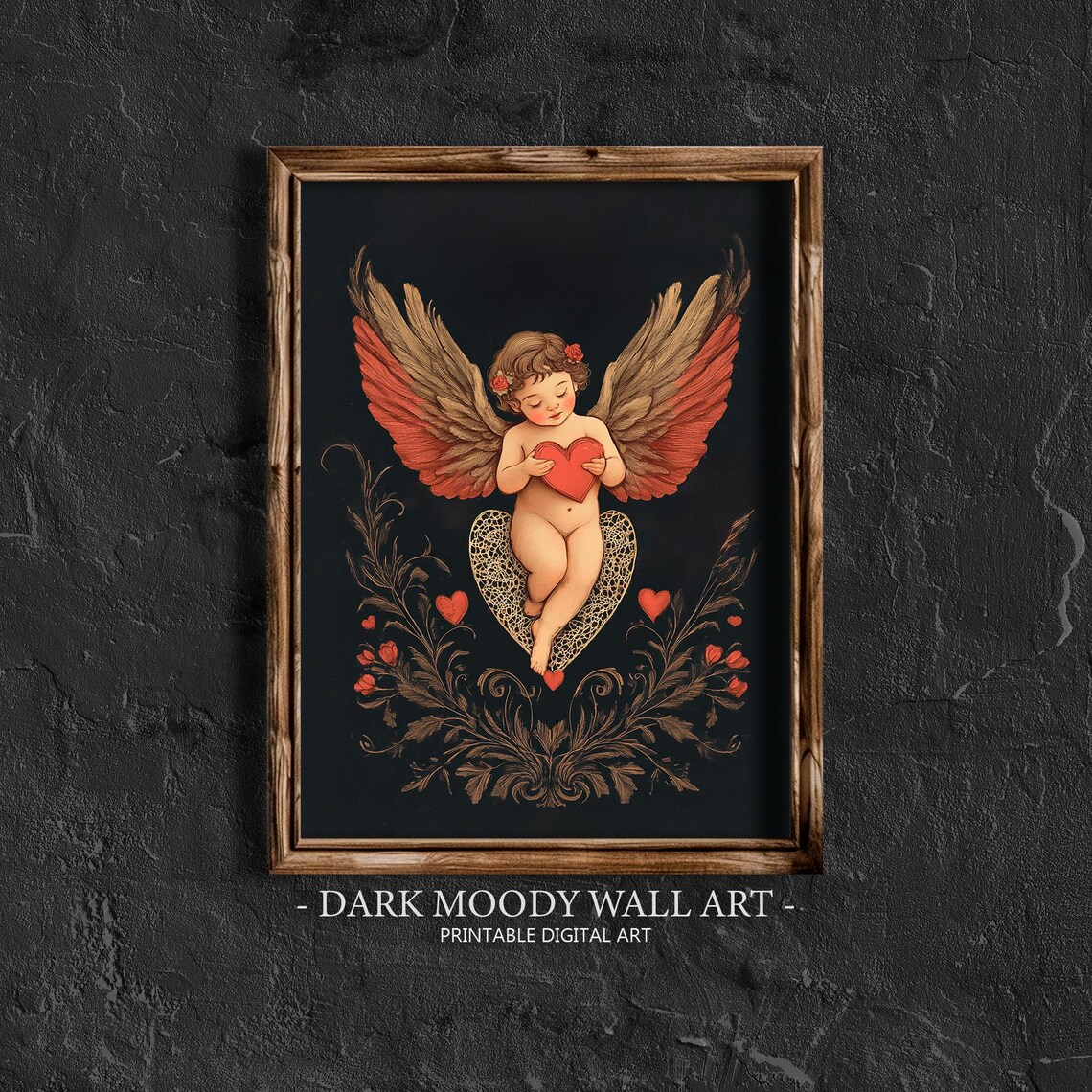 Cupid With Heart Romantic Wall Art Print