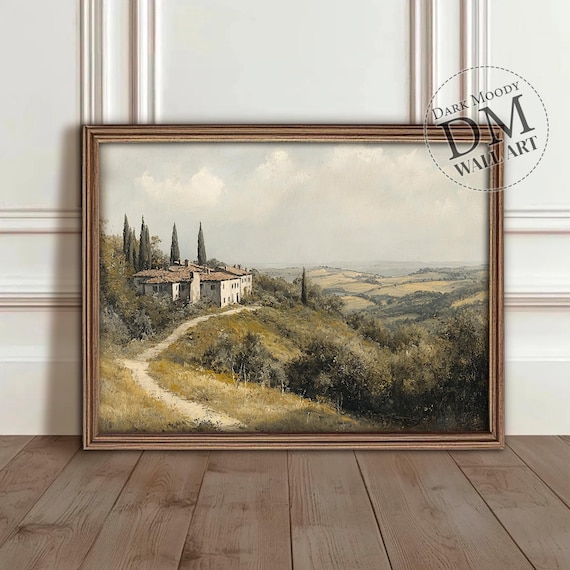 Tuscan Villa With Cypress Trees Rolling Italian Hills Poster
