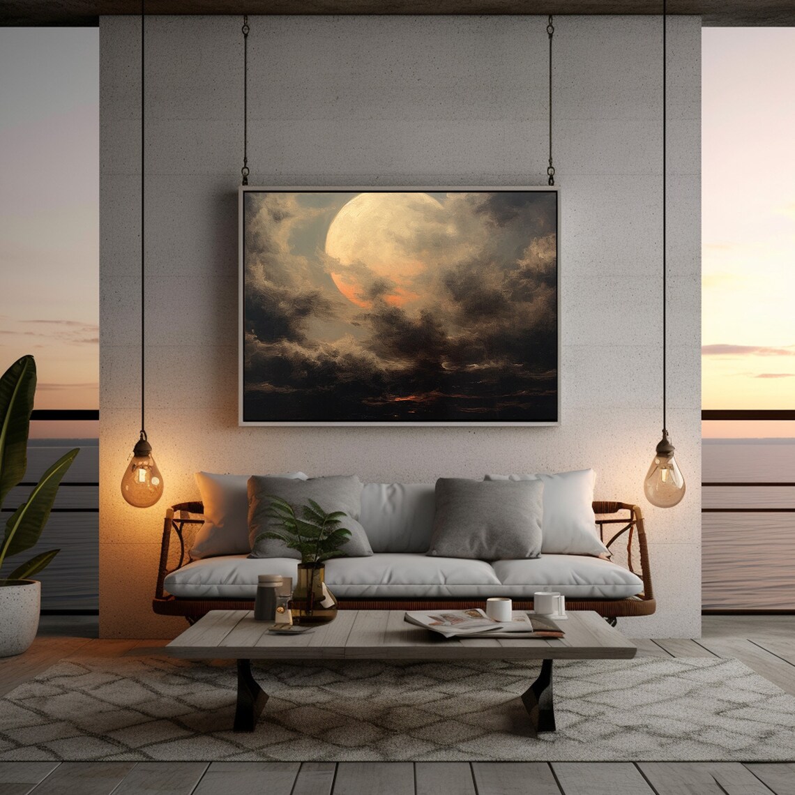 Full Moon, Moody Halloween Decor Art Print - Image 2