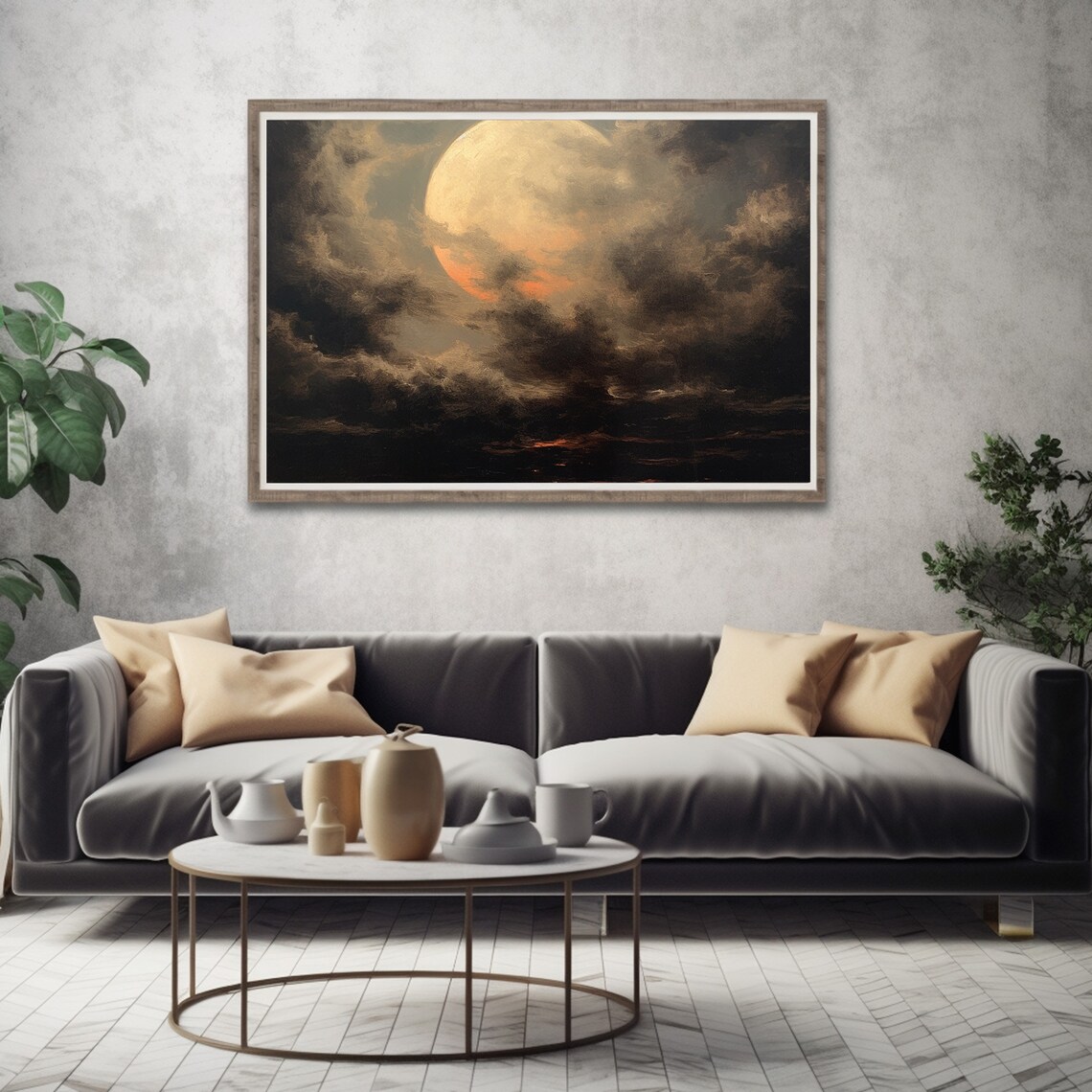 Full Moon, Moody Halloween Decor Art Print - Image 3