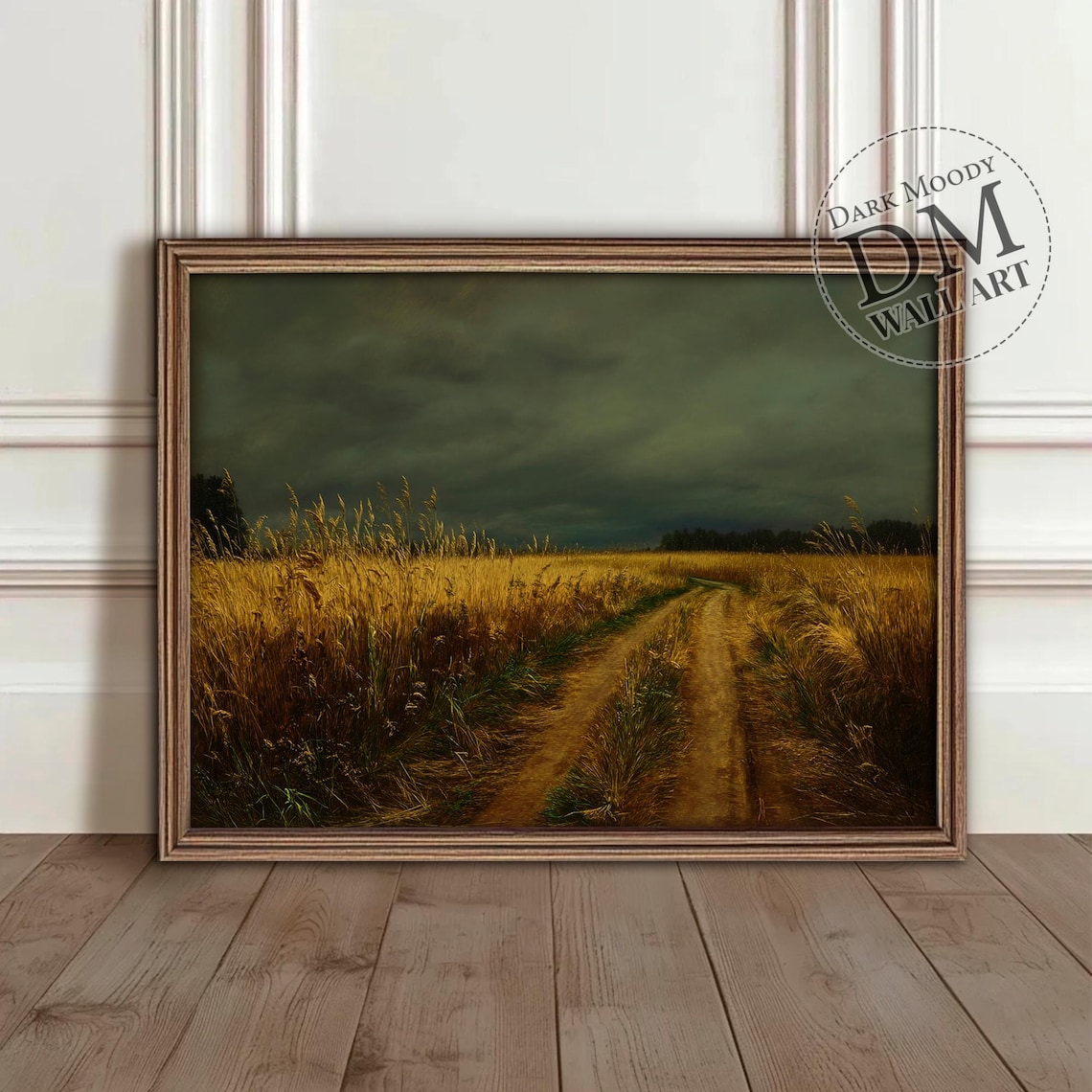 Autumn Countryside Path Art Print, Rustic Landscape