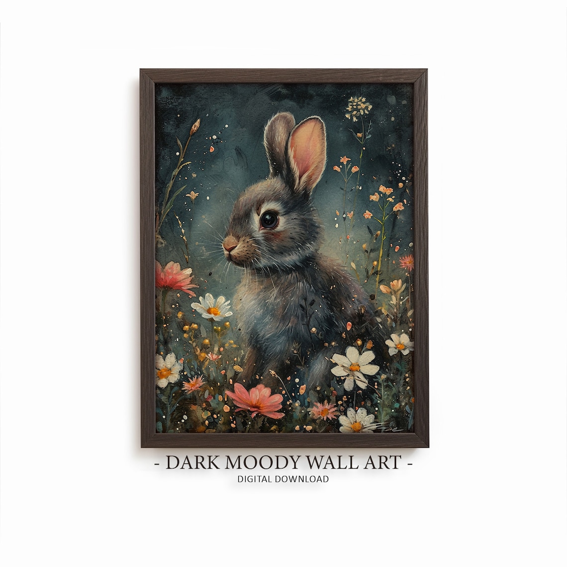 Easter Bunny Prints, Dark Academia Rabbit Painting