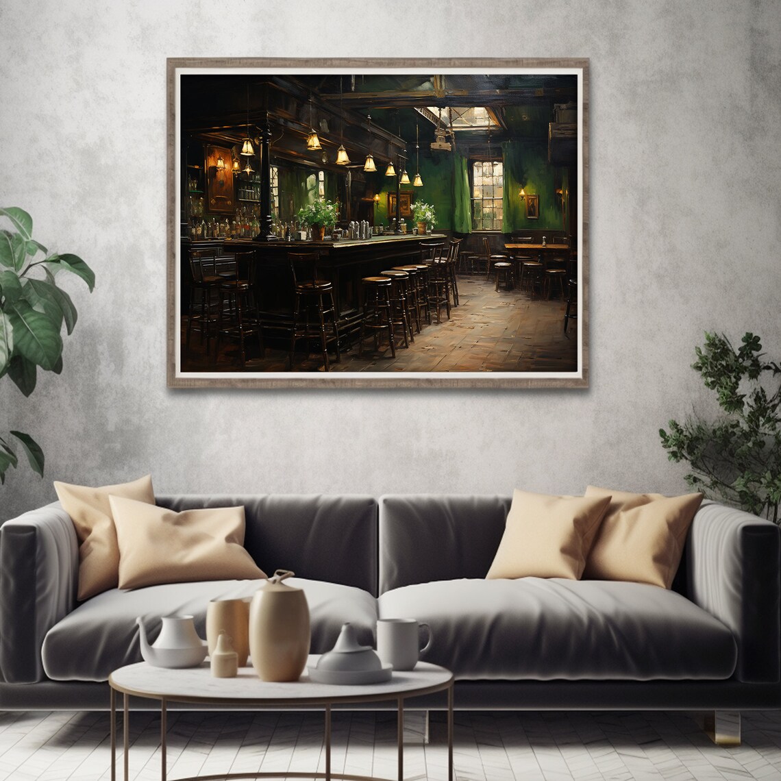 Irish Pub Dark Moody Abstract Wall Art Print - Image 2