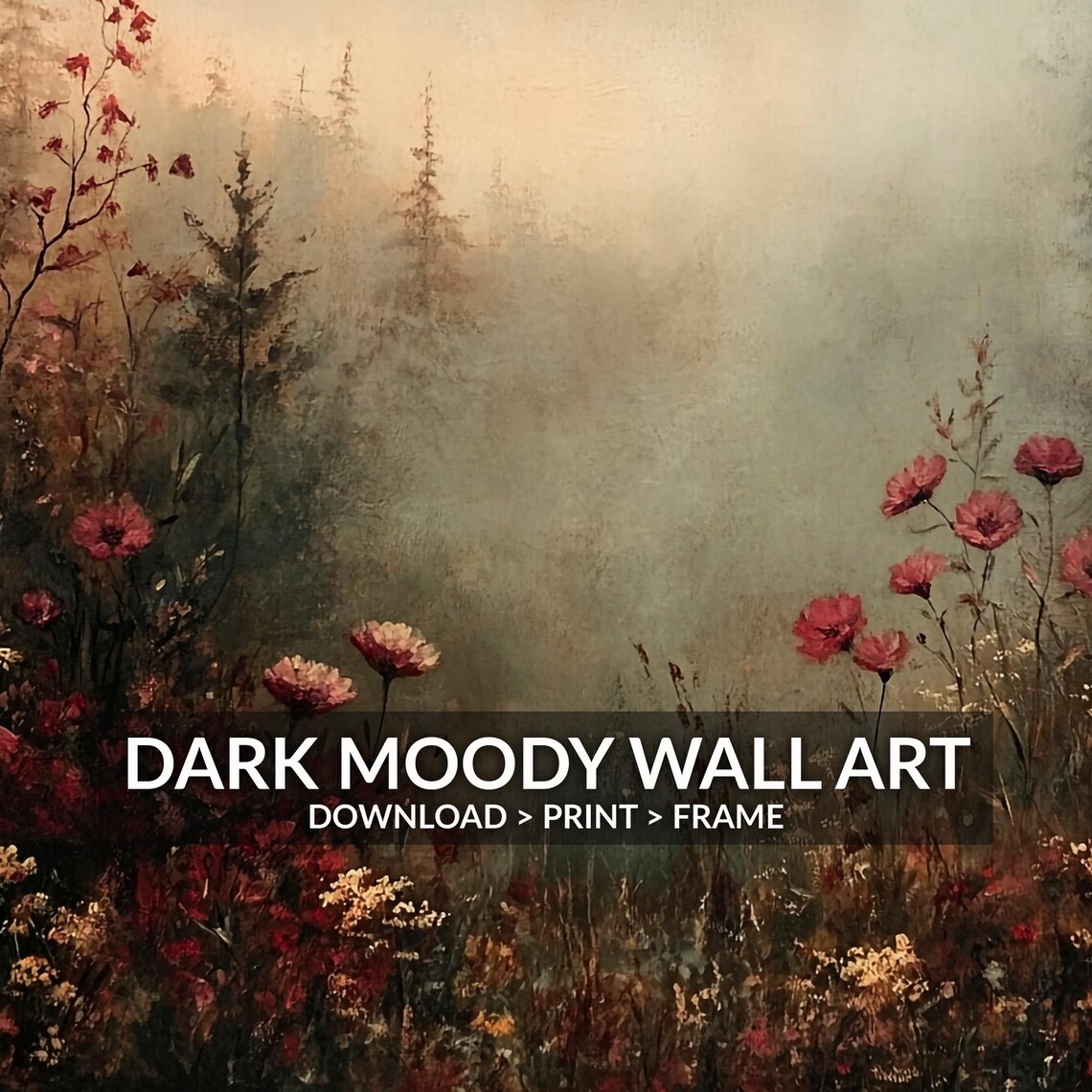 Vintage Fall Floral Prints, Moody Botanical Art Print - Image 5