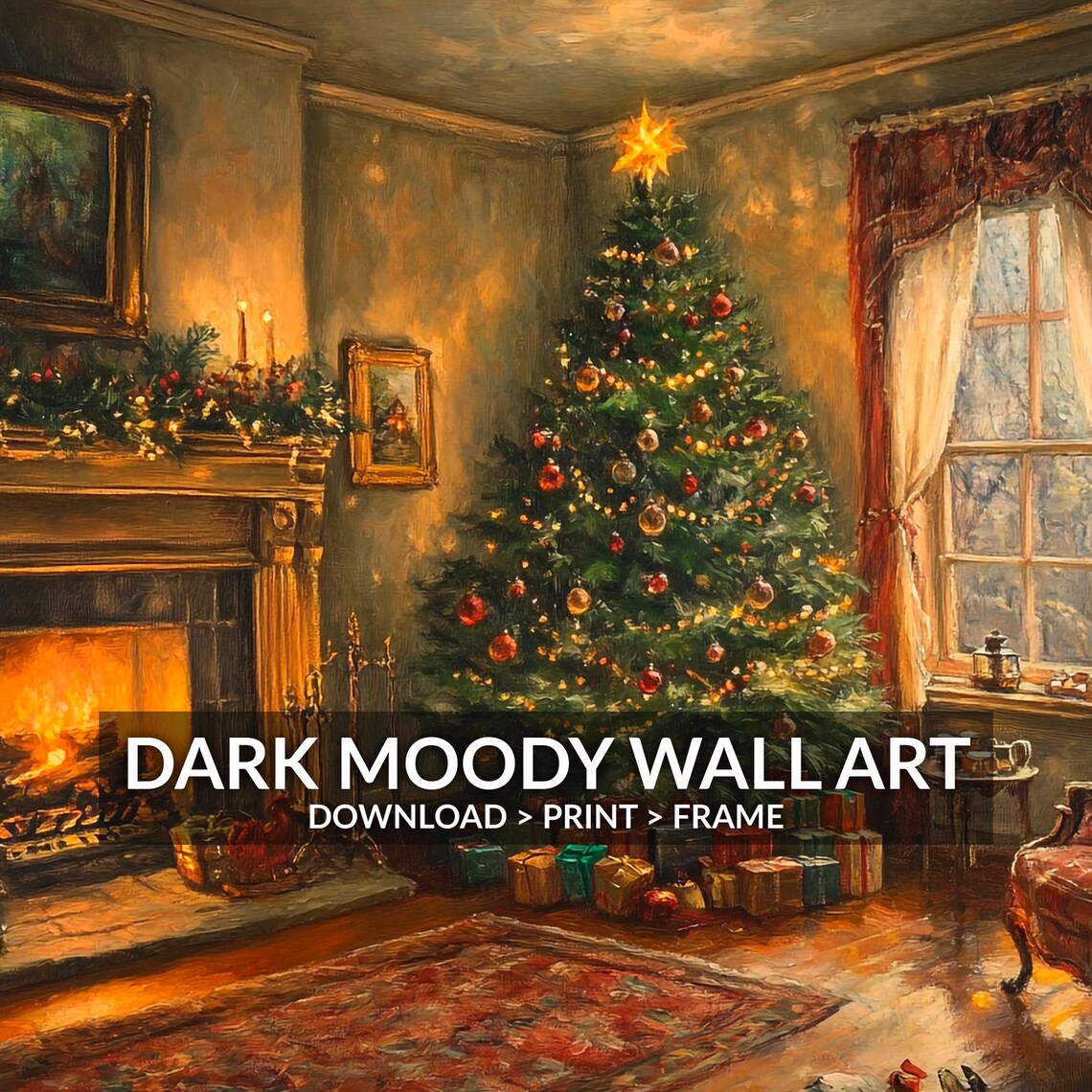 Victorian Christmas Tree Art for Dark Academia Decor - Image 2