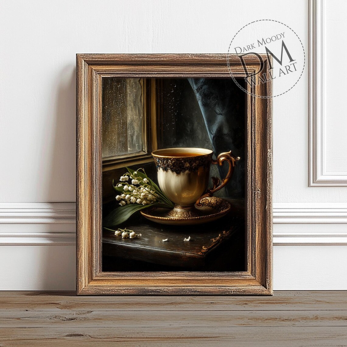 Vintage Teacup Art Print, Moody Still Life