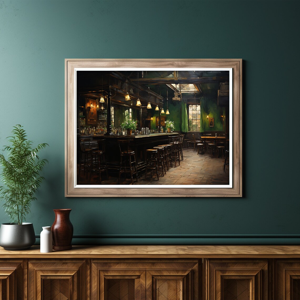 Irish Pub Dark Moody Abstract Wall Art Print - Image 6