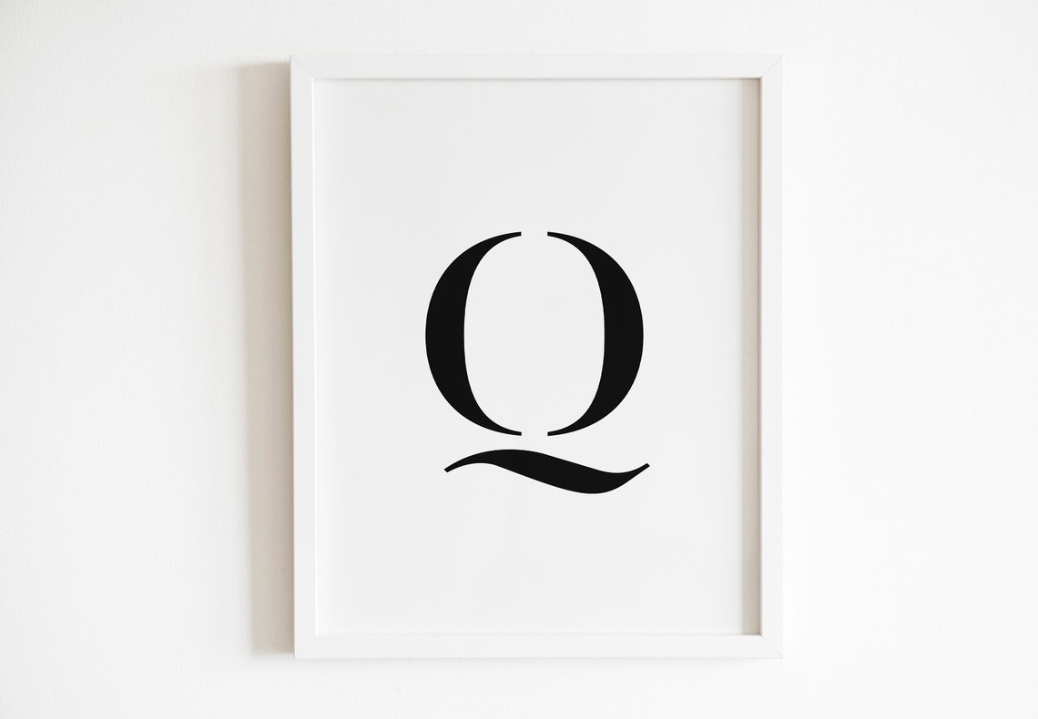 Letter Q Bold Serif Monogram Initial Alphabet Minimalist Poster