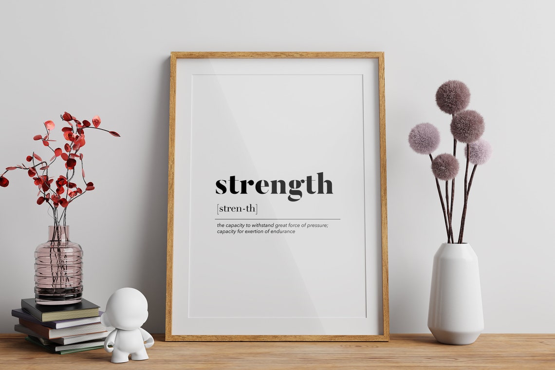 Strength Dictionary Definition Motivational Word Meaning Wall Art - Image 2