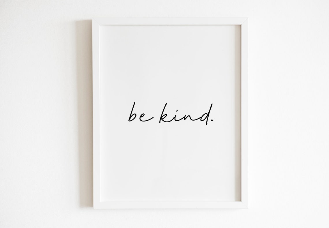 Beautiful Be Kind Daily Handwritten Script Minimalist Kindness Poster