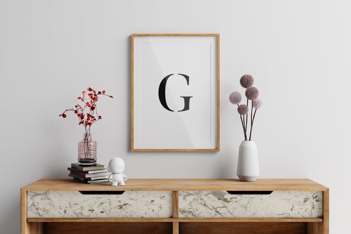 Letter G Bold Serif Monogram Initial Alphabet Minimalist Poster - Image 3
