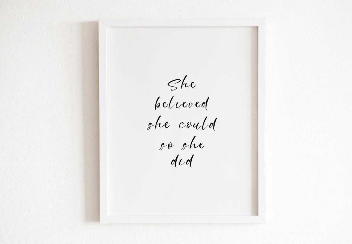 She Believed She Could So She Did Motivational Script Poster