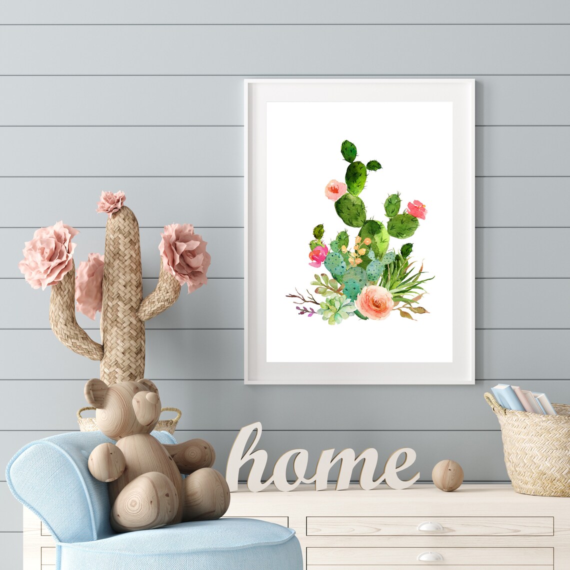 Cactus Bouquet Southwestern Floral Art Print - Image 2