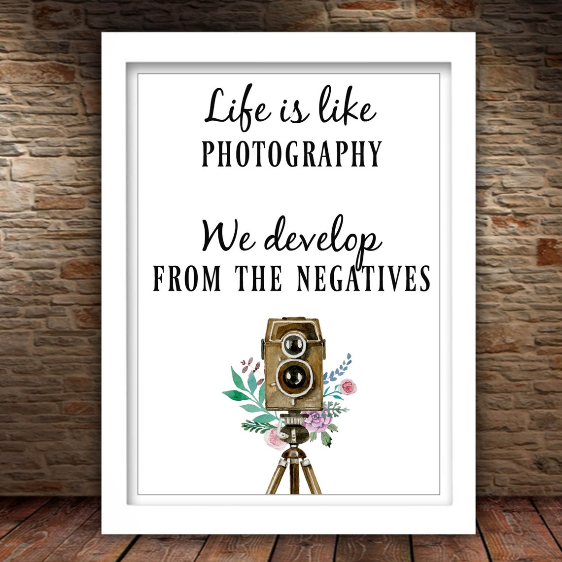 Life Is Like Photography Camera Print Photography Sign Photo Inspirational Quote Wall Art 4x6 5x7 8x10 11x14 16x20 Diy Decor - Image 2