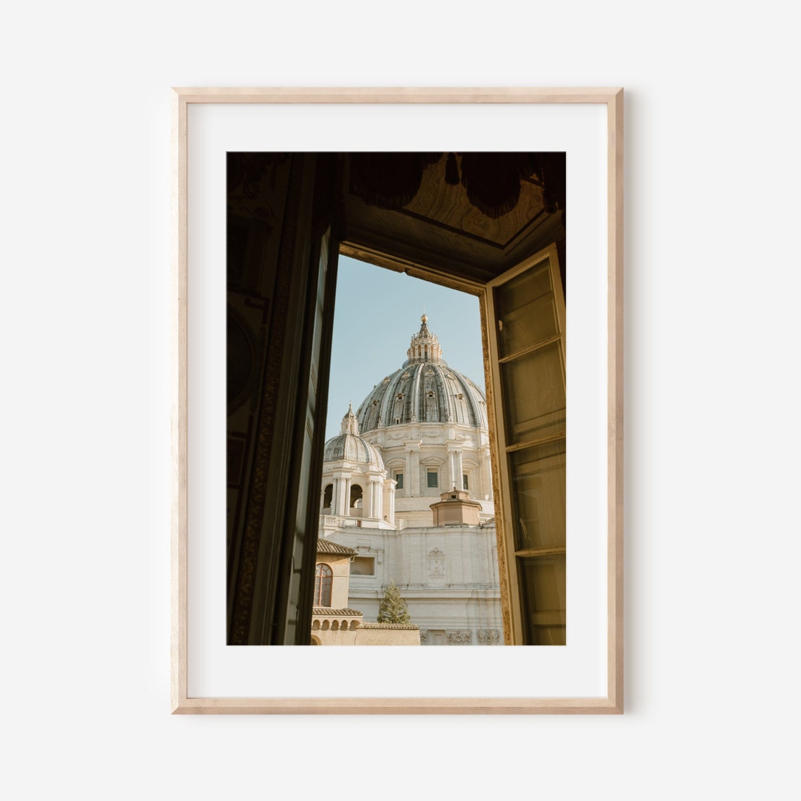 St Peters Basilica Dome Framed Through Window Rome Italy Poster