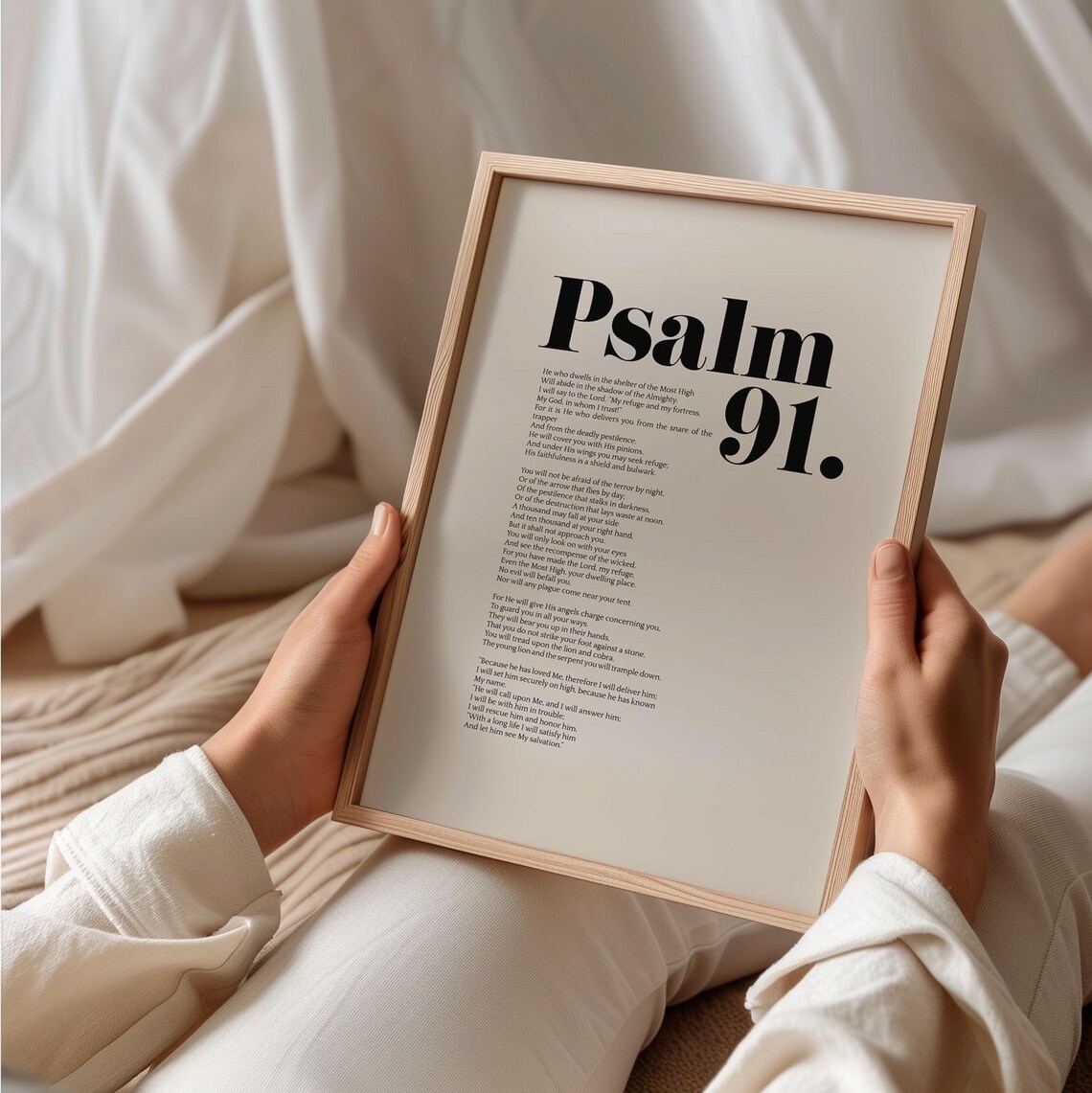 Psalm 91 NASB 95 Scripture Poster, Modern Typography - Image 4