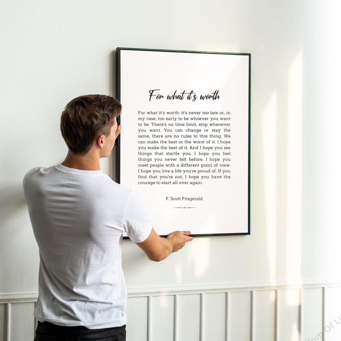 For What It Is Worth F Scott Fitzgerald Inspirational Quote Print - Image 5