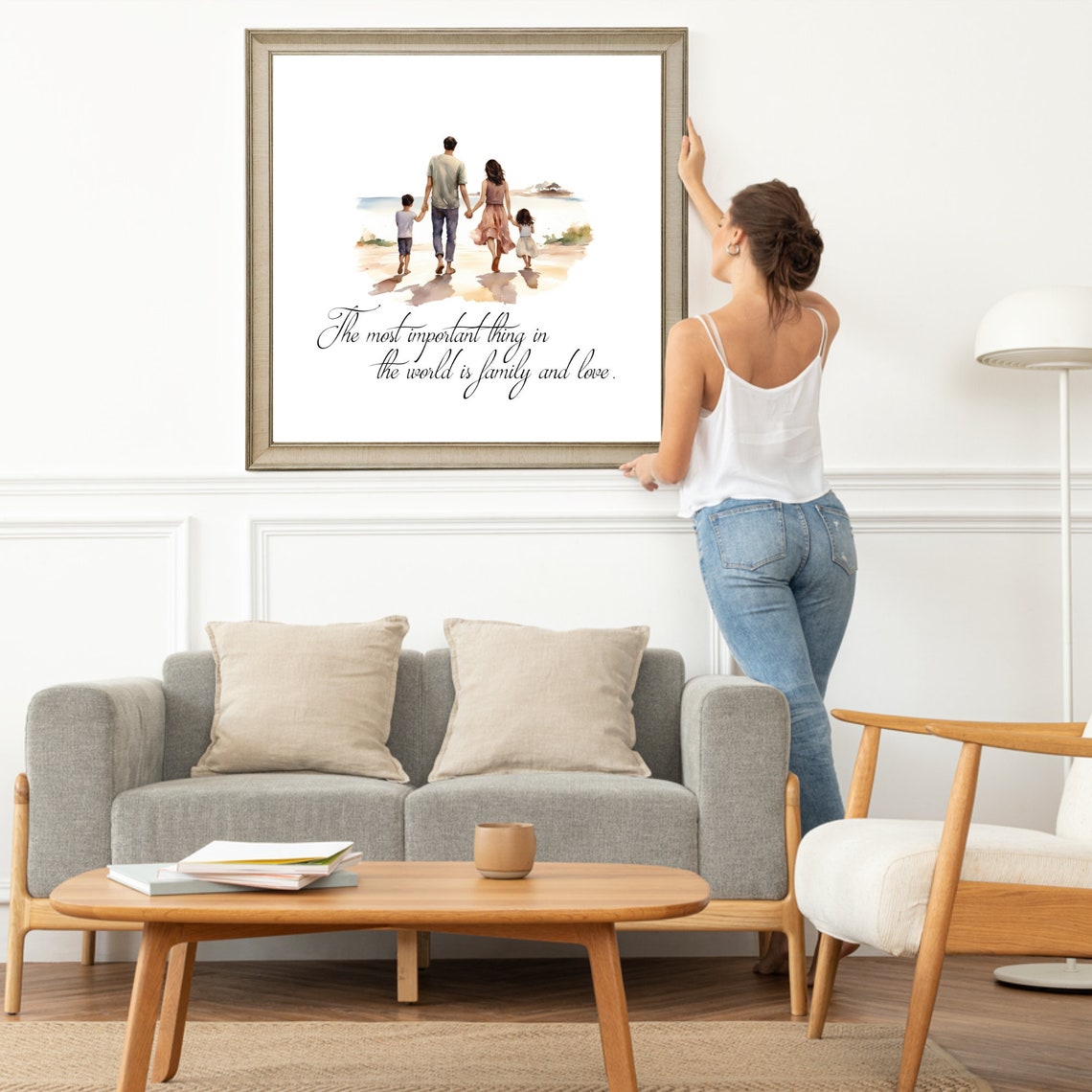 1home Family Sign The Most Important Thing In The World Is Family And Love Family Room Decor Wall Art Family Sign Quote Print - Image 4