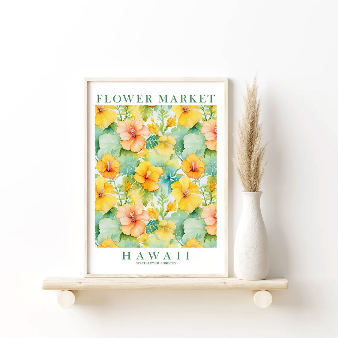Hawaii Hibiscus State Flower Travel Poster