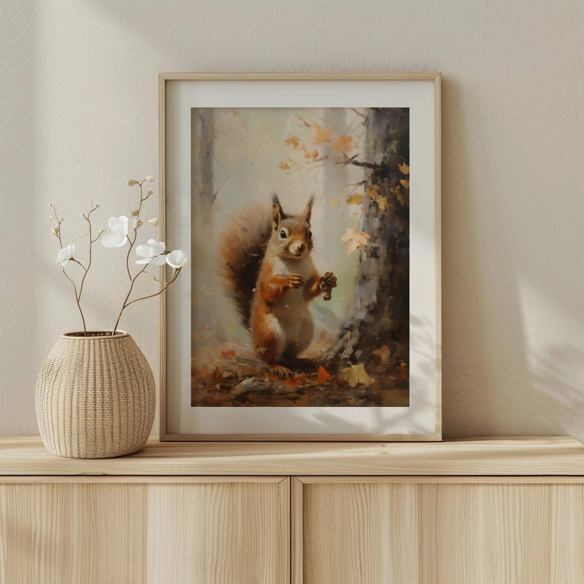 Curious Red Squirrel in an Autumn Forest Cute Wildlife Poster - Image 2