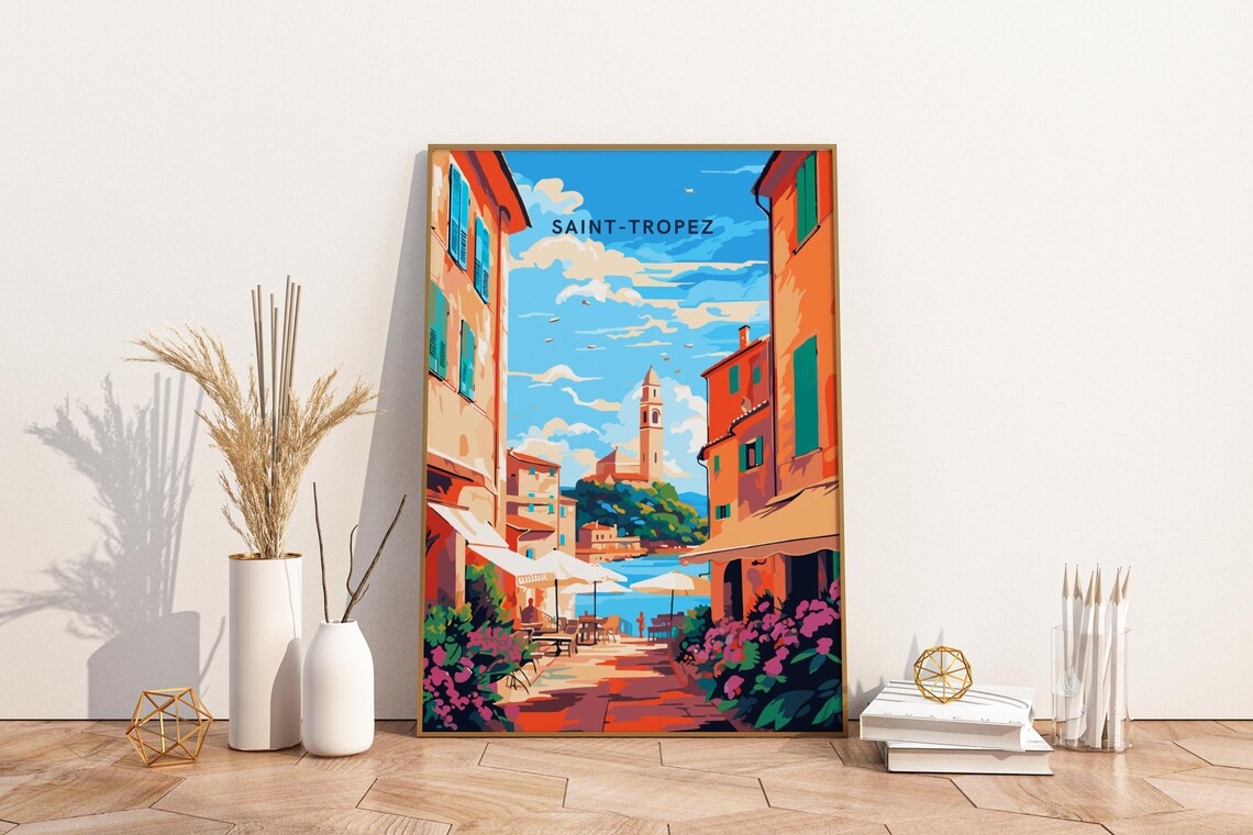 Saint-Tropez France Old Town Harbor Summer Travel Wall Poster