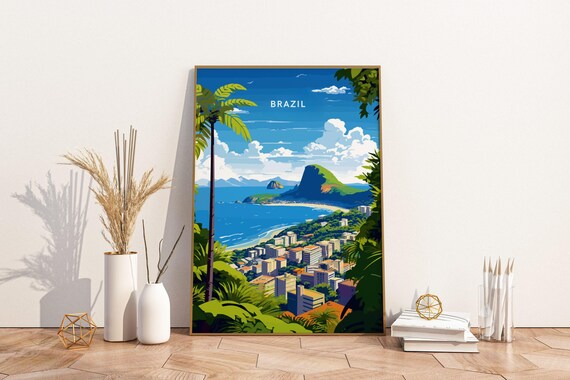 Tropical Allure Of Brazil Travel Print Poster Wall Art Vin