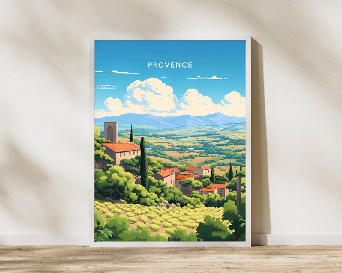Provence France Countryside Village Lavender Fields Travel Poster