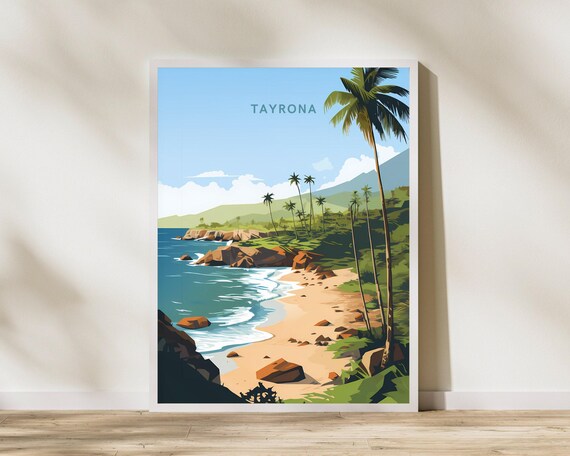 Tayrona National Park Colombia Caribbean Beach Jungle Travel Poster