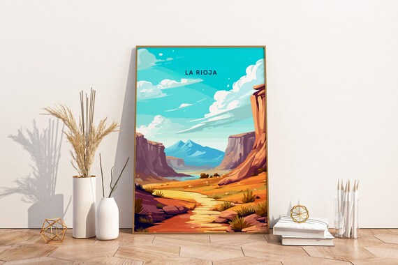 La Rioja Argentina Travel Print Poster Wall Art Vintage De