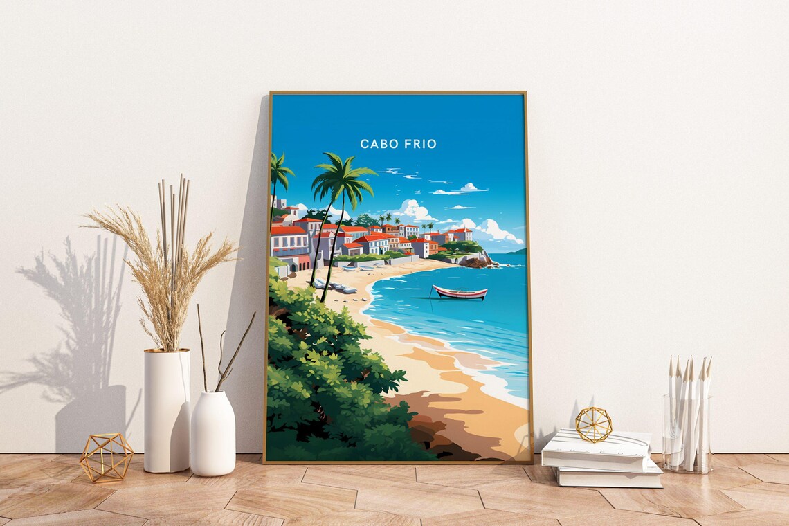 Cabo Frio Brazil Travel Print Poster Wall Art Vintage Decor