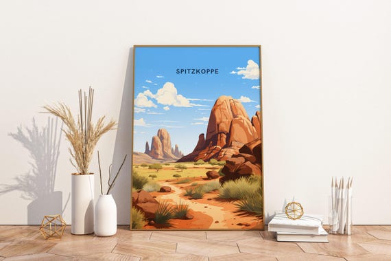 Spitzkoppe Namibia Travel Poster Print Wall Art Vintage Deco
